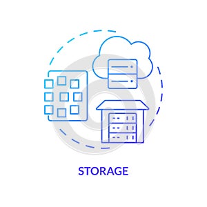 Storage blue gradient concept icon