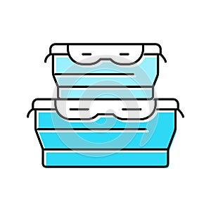 storage bowls kitchen cookware color icon vector illustration