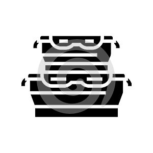 storage bowls kitchen cookware glyph icon vector illustration