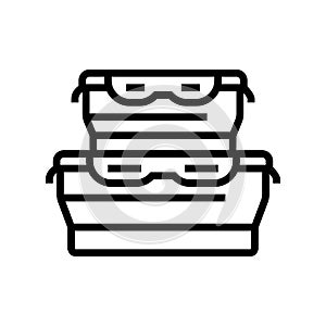 storage bowls kitchen cookware line icon vector illustration