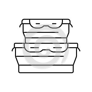 storage bowls kitchen cookware line icon vector illustration