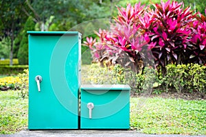 Storage cabinet for electrical equipment outside the building