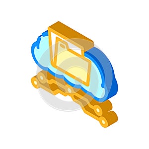 storage cloud computing isometric icon vector illustration