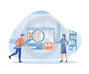 Storage concept. Cloud computing concept, data center, file management.