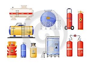 Storage cylindrical containers with liquefied compressed gas set