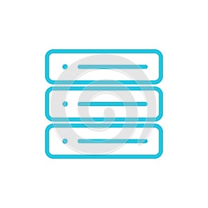 Storage data server icon. Isolated on white background.
