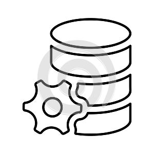 Storage, database setting icon. Line, outline design