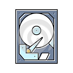 storage disks big data color icon vector illustration
