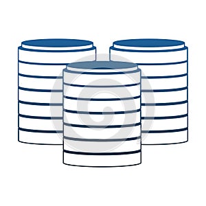 Storage disks symbol blue lines