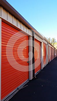 Storage Facility Orange Doors