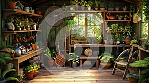 storage garden shed interior