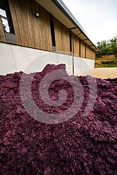 Storage of grape marc after vinification, Bordeaux Vineyard