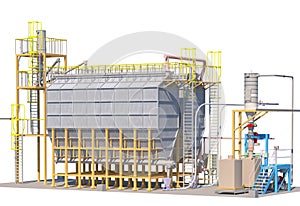 storage horizontal silos isolated on vhite