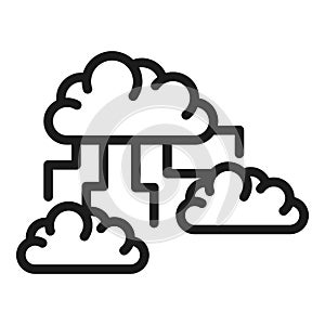 Storage memory cloud icon outline vector. Data server