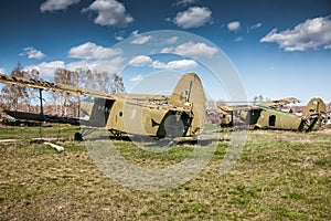 Storage old biplanes