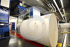 Storage of paper rolls in a large print shop