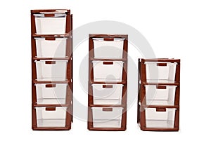 Storage plastic box on isolated white background