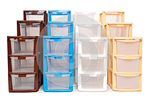 Storage plastic box on isolated white background