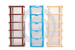 Storage plastic box on isolated white background