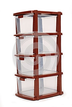 Storage plastic box on isolated white background