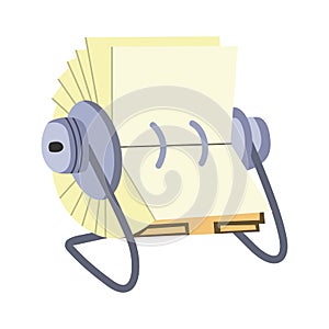 Storage Rolodex, accompanied by flat design illustrations