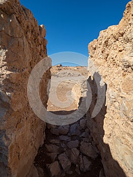 Storage rooms ruins at Masada fortress, Israel