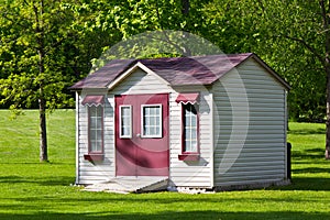 Storage shed in the backyard