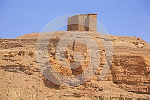 Storage shed on top of a hill