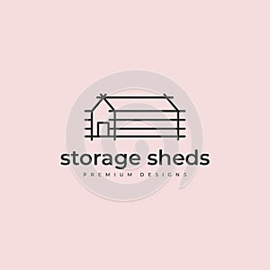 storage sheds minimal logo vector illustration design, warehouse logo design