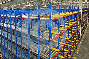 Storage shelf in warehouse distribution center