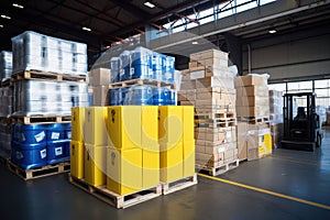 Storage shipping distribution warehouse factory industrial package transportation cargo box interior