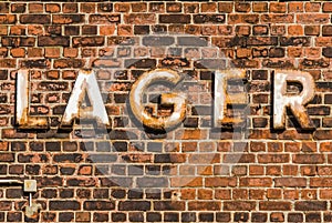 Storage sign on brick wall