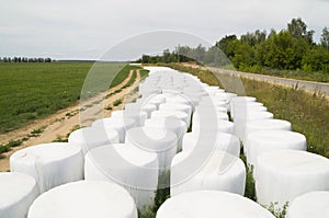 Storage of straw bales in plastic film