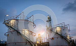 Storage tank petrochemical plant with flare stack