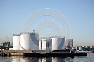 Storage tanks in Aberdeen Harbour