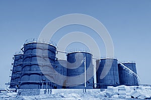 Storage tanks in a chemical plant