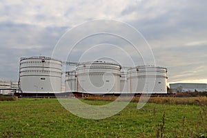 Storage tanks for crude oil and fuel in the Europoort harbor