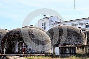 Storage tanks near wine factory, Pinhel, Portugal