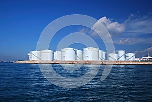 Storage tanks at a refinery in Singapore