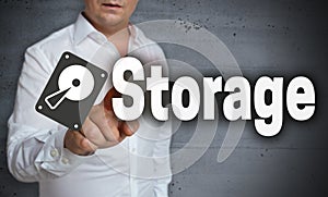 Storage touchscreen is operated by man