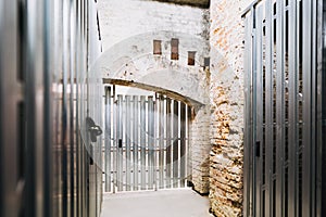 storage units inside of an old basement