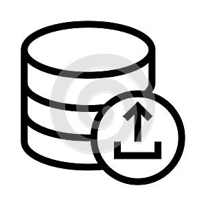 Storage upload vector line icon