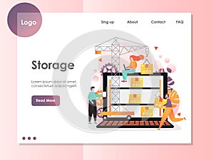 Storage vector website landing page design template