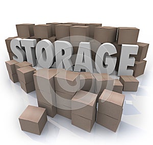 Storage Word Piles Cardboard Boxes Basement Locker