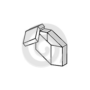 storaging goods box isometric icon vector illustration