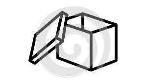 storaging goods box line icon animation