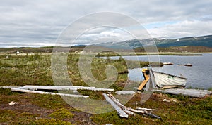 Stordalen nature reserve and lake Tornetrask, Lapland, Sweden