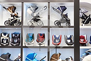 Store of baby carriages and car seats