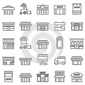 Store and building icon set