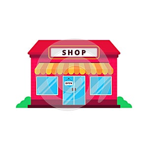Store building vector illustration in cartoon style